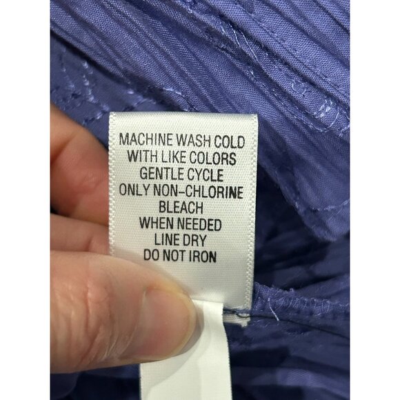 Croft & Barrow NWT Womens Purple Embroidered Button Front Crinkle Blouse Sz XL - Picture 9 of 10